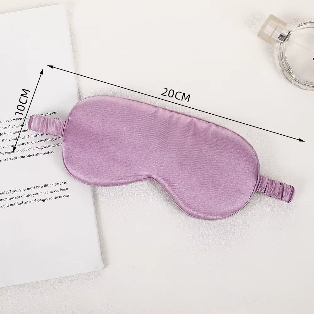 Wholesale Custom Logo Blackout Satin Sleep Eye Mask Travel Adjustable Unisex Soft Silk Blindfold for Men Women Sleep Aid