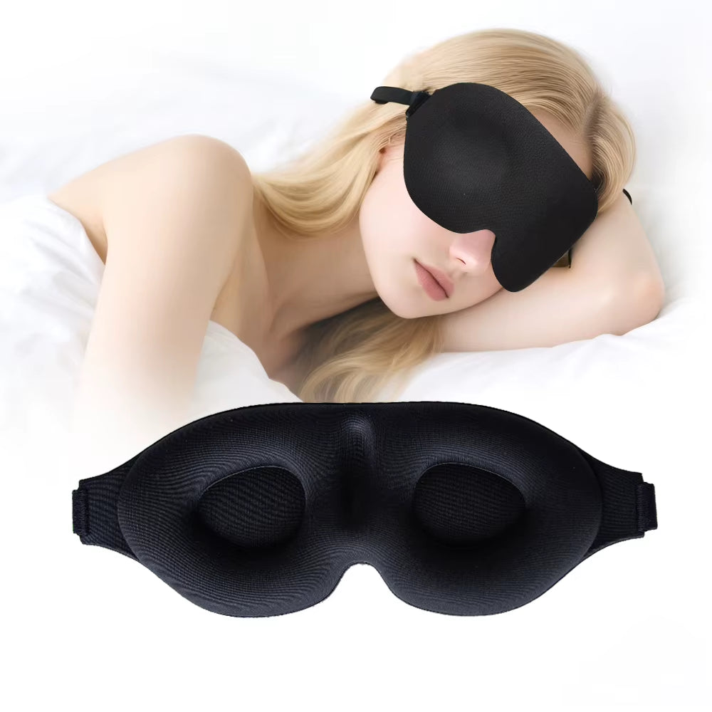 Tailored Adjustable Lightweight Comfortable Memory Foam Contoured 3D Sleep Mask Blindfold Travel Blackout Eye Mask for Sleeping