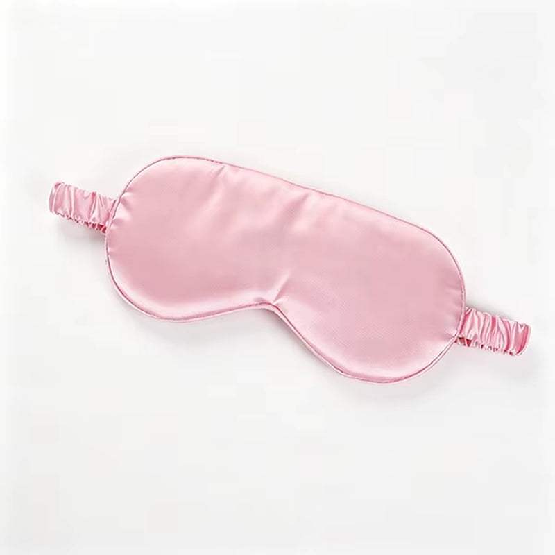 Wholesale Custom Logo Blackout Satin Sleep Eye Mask Travel Adjustable Unisex Soft Silk Blindfold for Men Women Sleep Aid