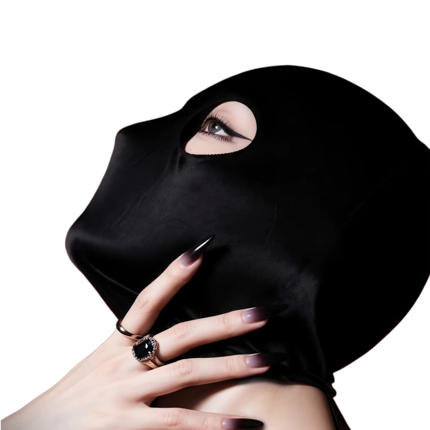 Wholesale Adult SM Sensory Hood Black Full Coverage Mask Single Mouth and Double Eye Opening Styles for BDSM Games