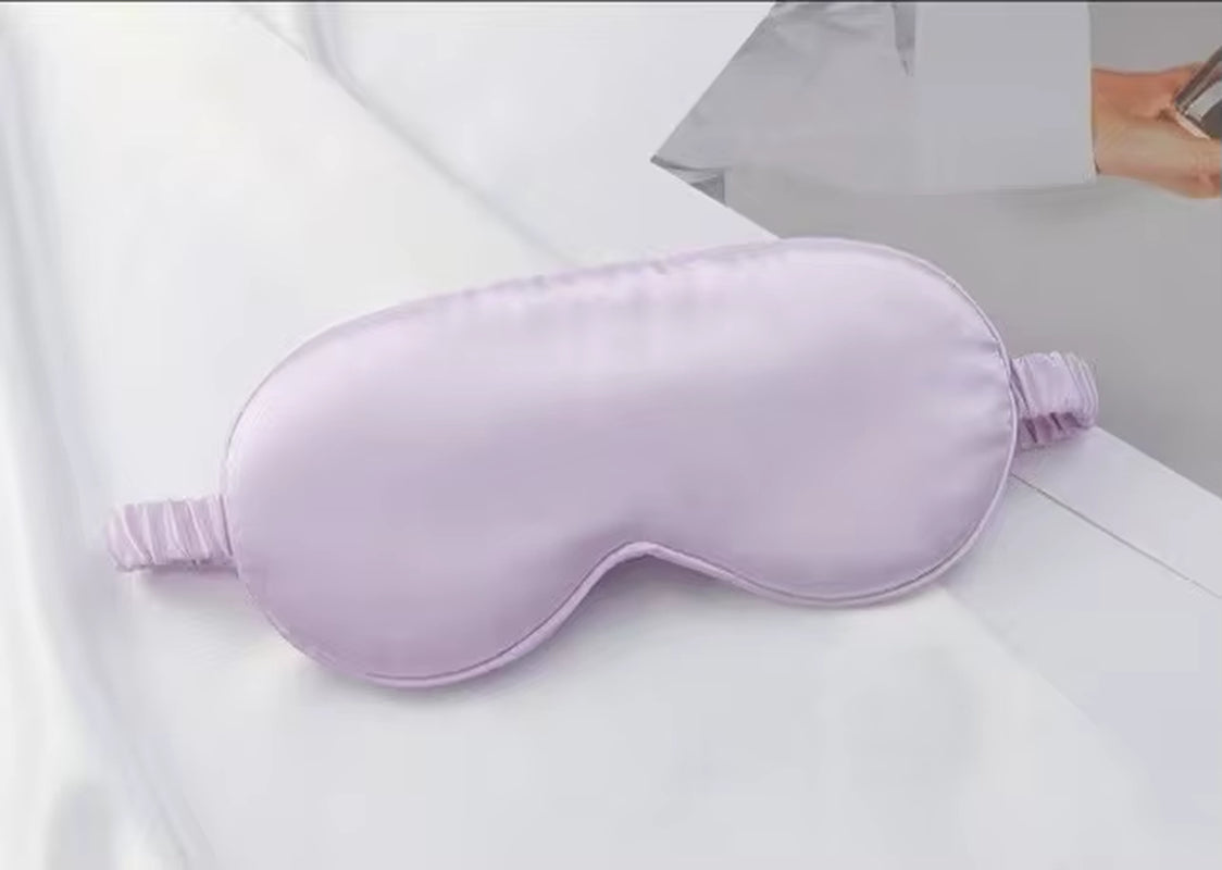 Wholesale Custom Logo Blackout Satin Sleep Eye Mask Travel Adjustable Unisex Soft Silk Blindfold for Men Women Sleep Aid