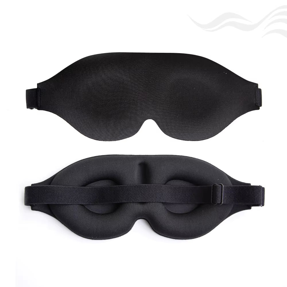 Tailored Adjustable Lightweight Comfortable Memory Foam Contoured 3D Sleep Mask Blindfold Travel Blackout Eye Mask for Sleeping