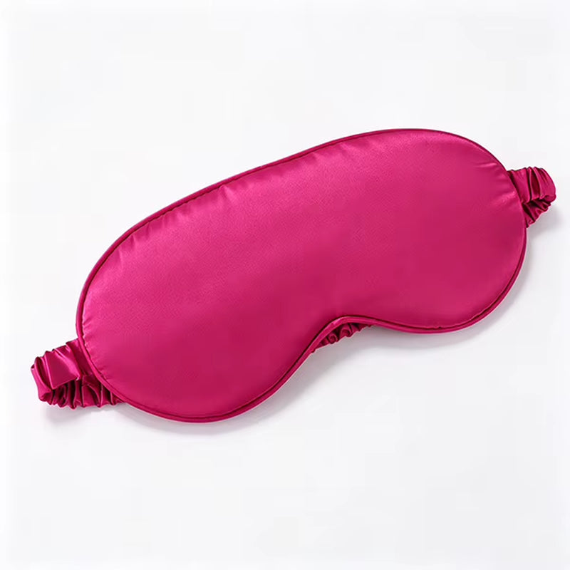 Wholesale Custom Logo Blackout Satin Sleep Eye Mask Travel Adjustable Unisex Soft Silk Blindfold for Men Women Sleep Aid