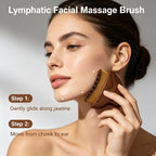 2 brosses de massage lymphatique pour le visage en bois – Poils doux