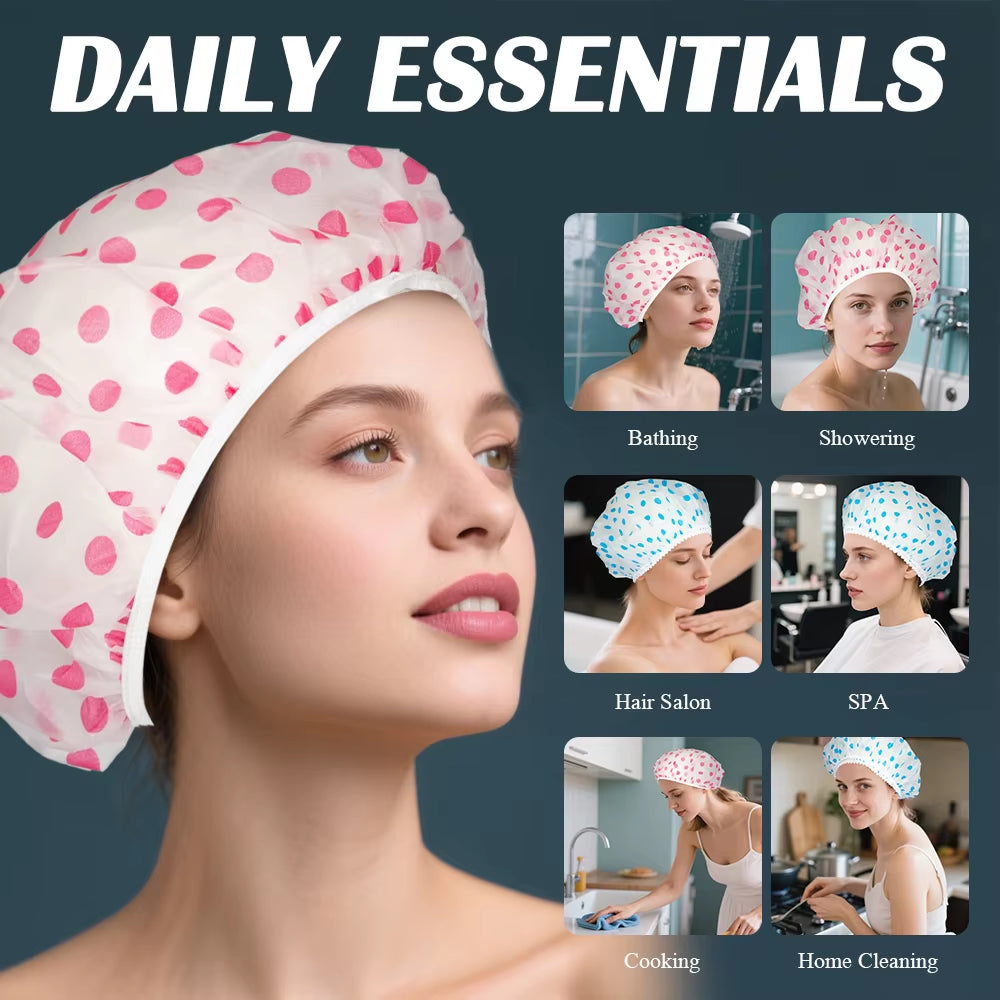 4C Large EVA Shower Hat Bathing Reusable Comfortable Hair Protector Bath Cap Durable Adult Elastic Waterproof Shower Cap