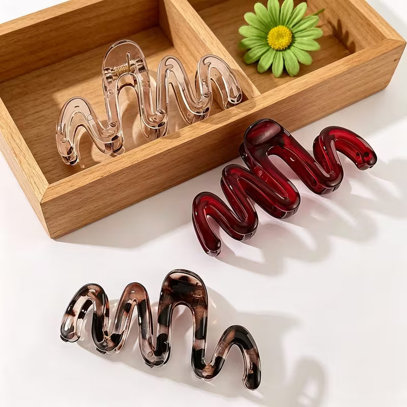 4 pinces à cheveux vagues style coréen – Coloris assortis