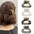 4 petites pinces à cheveux ovales élégantes – Motif marbré