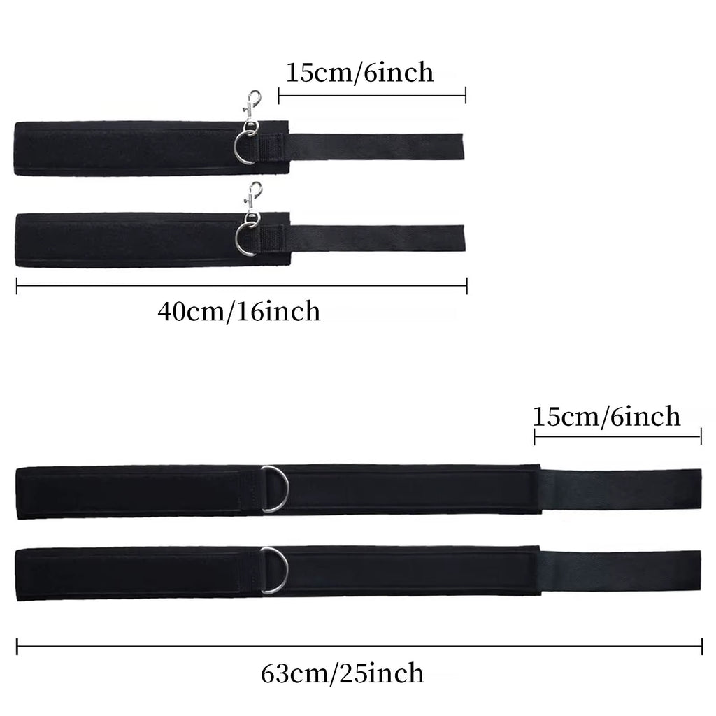 Adjustable Leg Straps Handcuffs Sex Bondage Kit Wrist and Thigh Cuffs BDSM Restraints Set for Couple Beginner SM Game Play