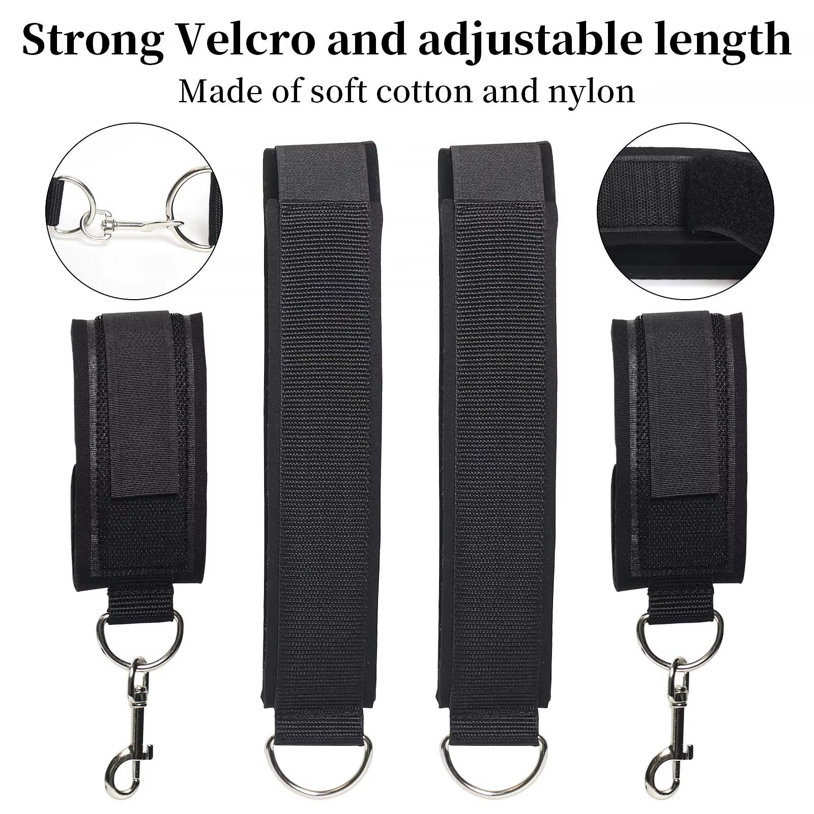 Adjustable Leg Straps Handcuffs Sex Bondage Kit Wrist and Thigh Cuffs BDSM Restraints Set for Couple Beginner SM Game Play