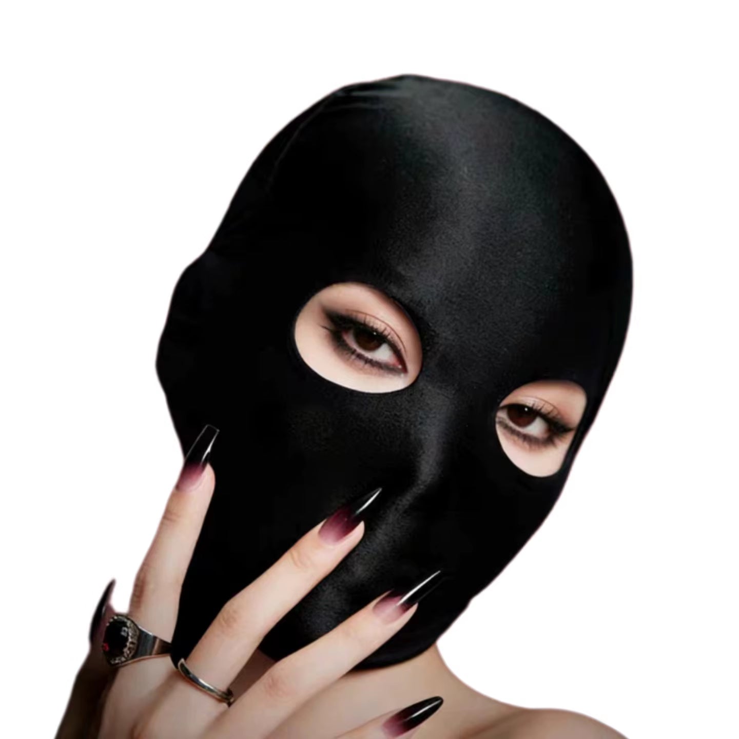 Wholesale Adult SM Sensory Hood Black Full Coverage Mask Single Mouth and Double Eye Opening Styles for BDSM Games