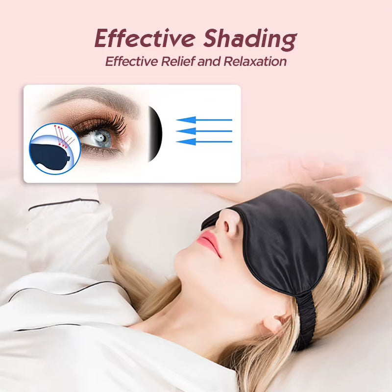 Wholesale Custom Logo Blackout Satin Sleep Eye Mask Travel Adjustable Unisex Soft Silk Blindfold for Men Women Sleep Aid