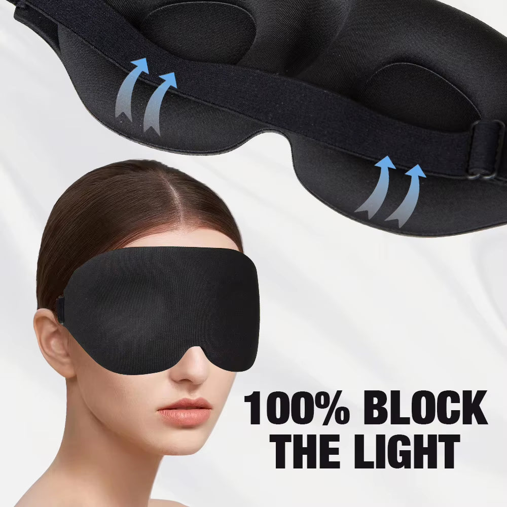 Tailored Adjustable Lightweight Comfortable Memory Foam Contoured 3D Sleep Mask Blindfold Travel Blackout Eye Mask for Sleeping