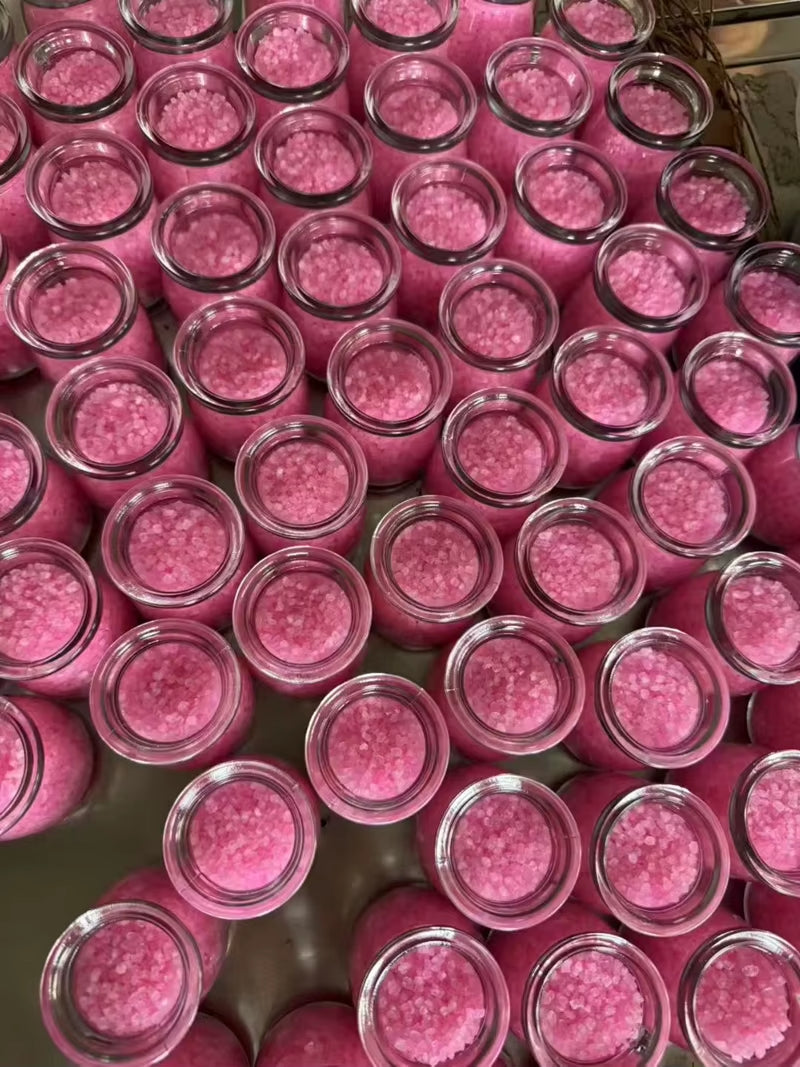 OEM Organic 80G Rose Salt Bath Gift Sets Spiritual Antropology Rose Leaf Quartz Ritual for Body Relaxation Himalayan Pink Salt