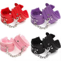 PU Leather Furry Restrain Bondage Set Adjustable BDSM Restraints Blindfold for Couples Adult SM Fetish Bedroom Roleplay Erotic