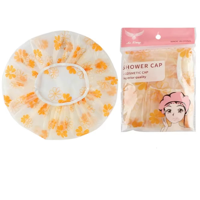 Wholesale Durable Adjustable Printed Waterproof Reusable Shower Cap for Women - Perfect for Spa