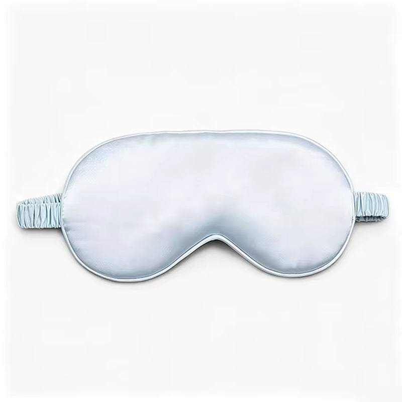 Wholesale Custom Logo Blackout Satin Sleep Eye Mask Travel Adjustable Unisex Soft Silk Blindfold for Men Women Sleep Aid