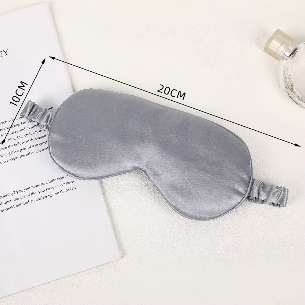 Wholesale Custom Logo Blackout Satin Sleep Eye Mask Travel Adjustable Unisex Soft Silk Blindfold for Men Women Sleep Aid