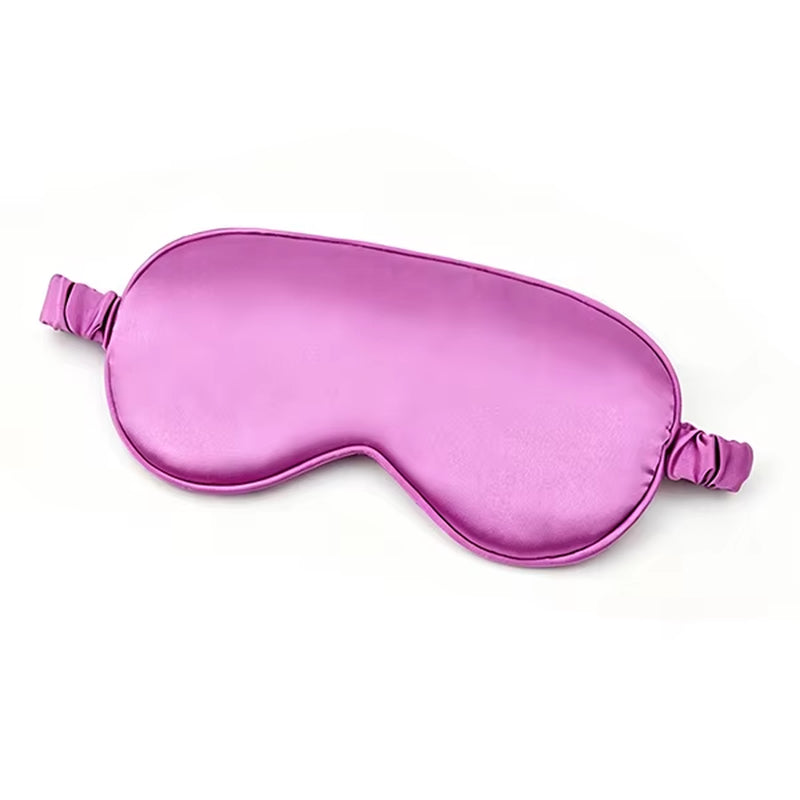 Wholesale Custom Logo Blackout Satin Sleep Eye Mask Travel Adjustable Unisex Soft Silk Blindfold for Men Women Sleep Aid