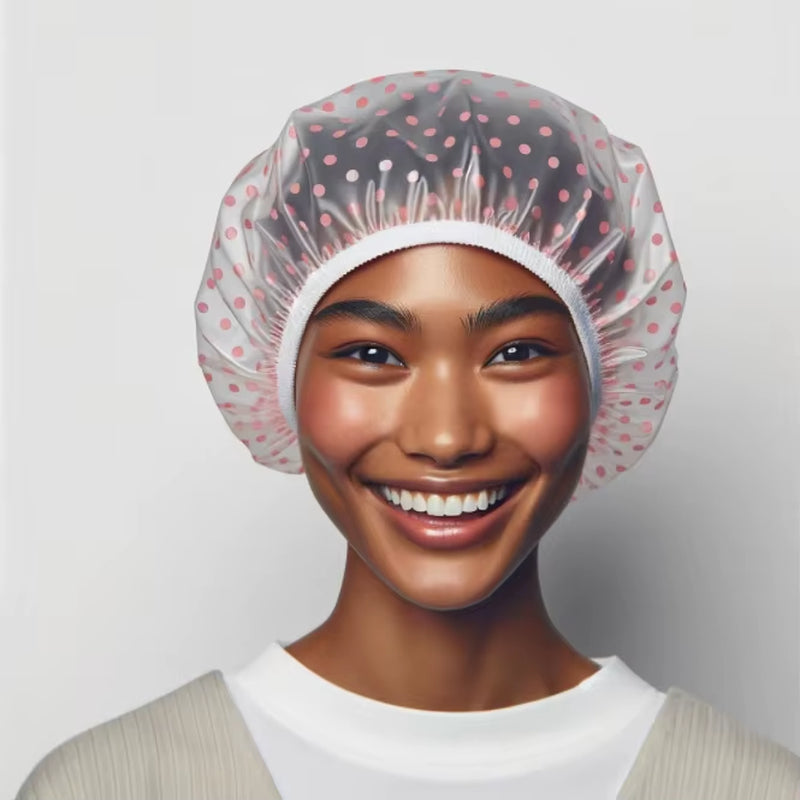 Wholesale Durable Adjustable Printed Waterproof Reusable Shower Cap for Women - Perfect for Spa