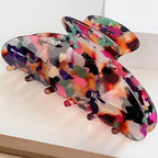 Grande pince à cheveux courbée bohème – Motif multicolore