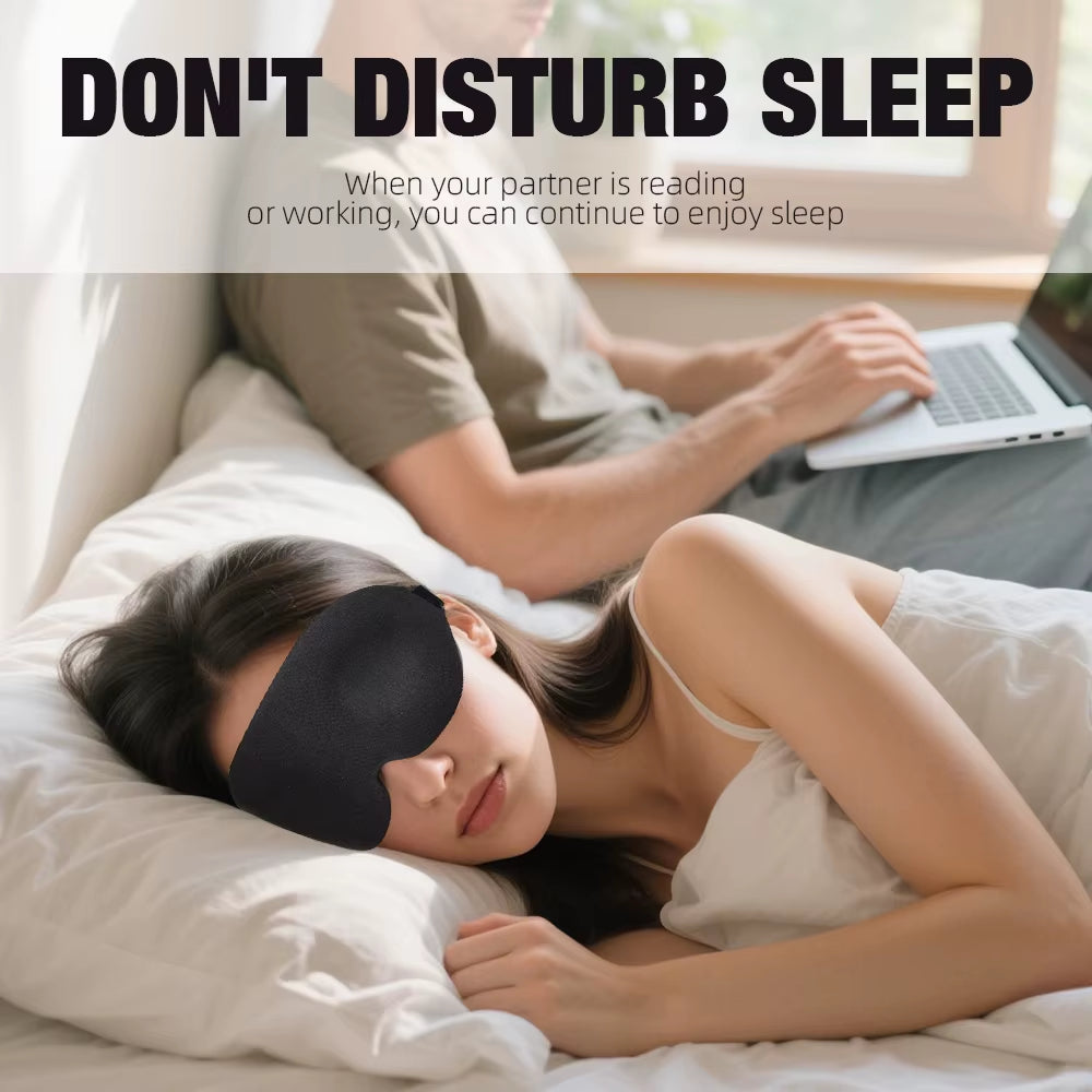 Tailored Adjustable Lightweight Comfortable Memory Foam Contoured 3D Sleep Mask Blindfold Travel Blackout Eye Mask for Sleeping