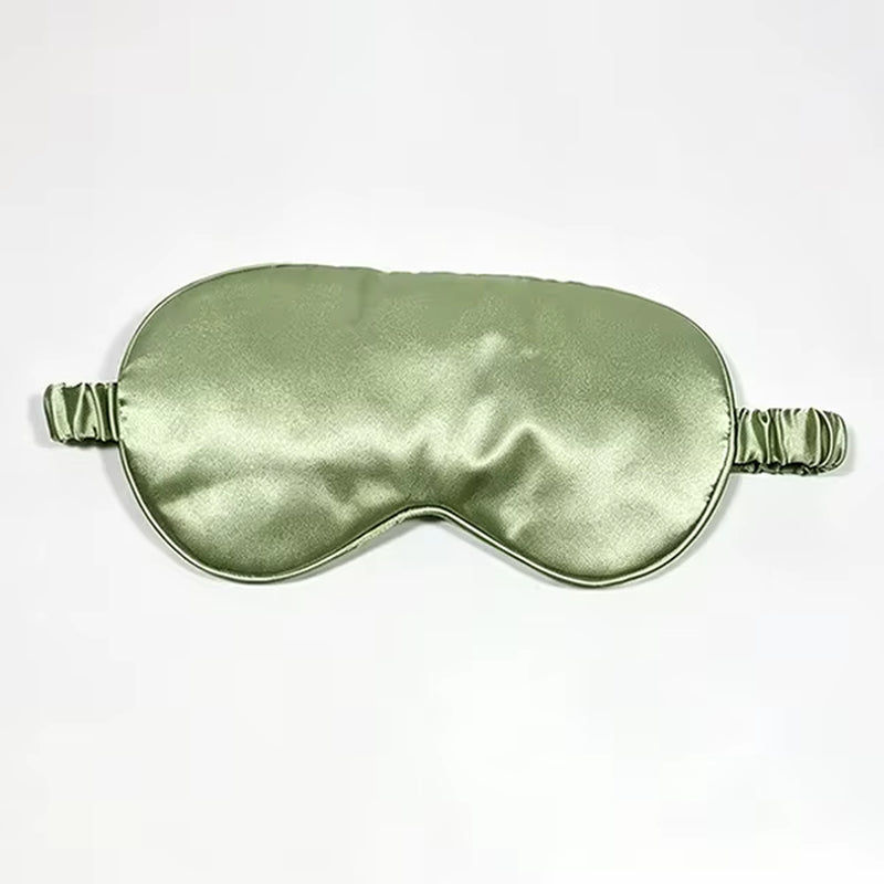 Wholesale Custom Logo Blackout Satin Sleep Eye Mask Travel Adjustable Unisex Soft Silk Blindfold for Men Women Sleep Aid