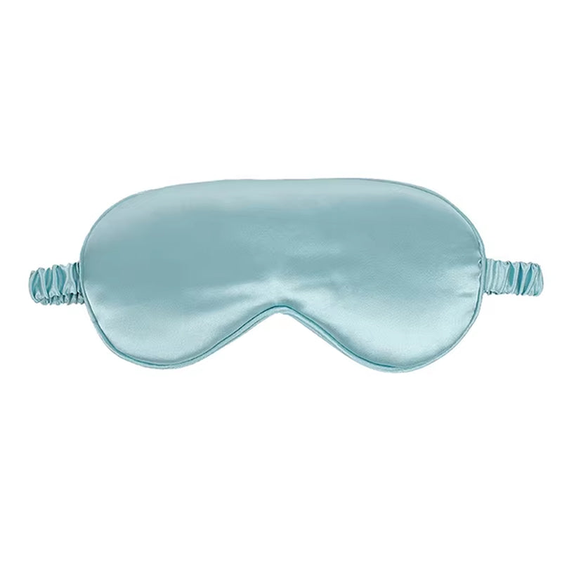 Wholesale Custom Logo Blackout Satin Sleep Eye Mask Travel Adjustable Unisex Soft Silk Blindfold for Men Women Sleep Aid