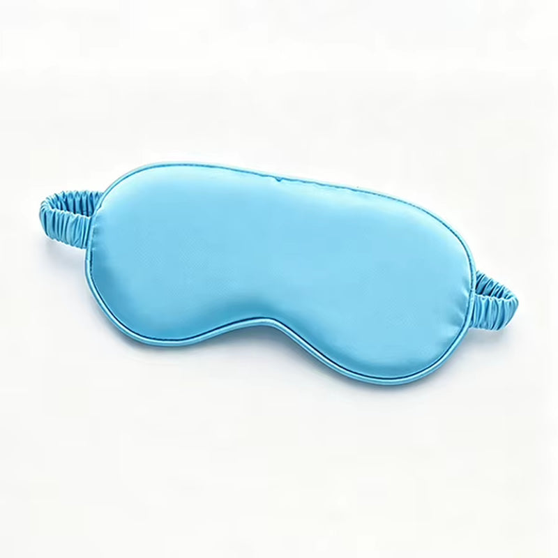 Wholesale Custom Logo Blackout Satin Sleep Eye Mask Travel Adjustable Unisex Soft Silk Blindfold for Men Women Sleep Aid