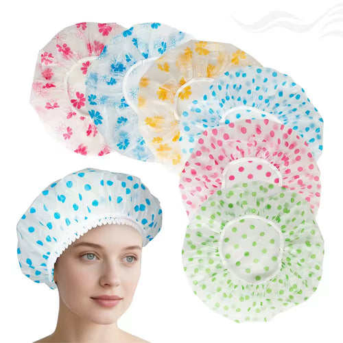 4C Large EVA Shower Hat Bathing Reusable Comfortable Hair Protector Bath Cap Durable Adult Elastic Waterproof Shower Cap