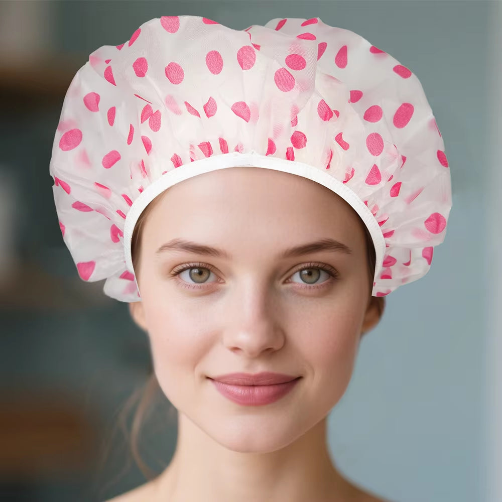 4C Large EVA Shower Hat Bathing Reusable Comfortable Hair Protector Bath Cap Durable Adult Elastic Waterproof Shower Cap