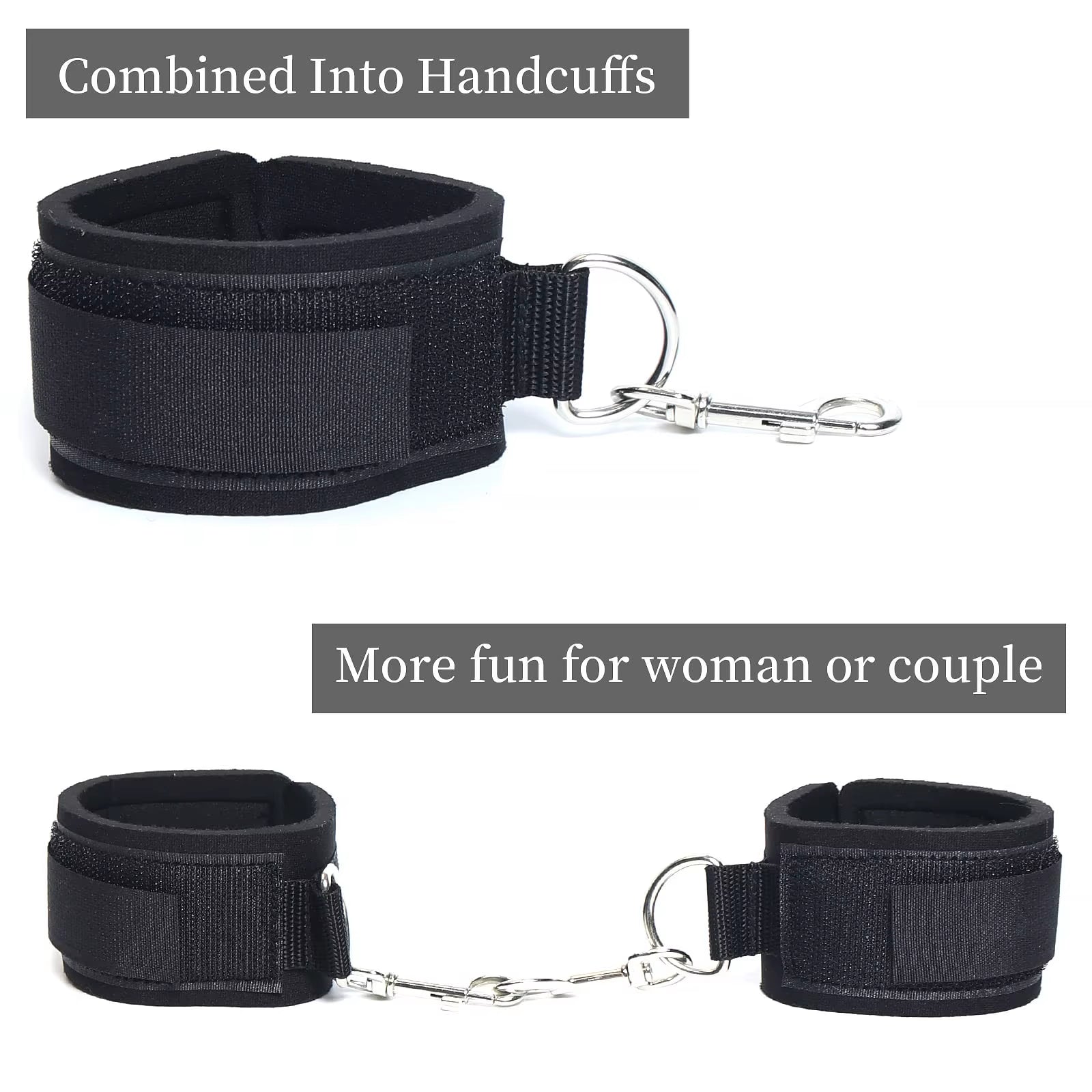 Adjustable Leg Straps Handcuffs Sex Bondage Kit Wrist and Thigh Cuffs BDSM Restraints Set for Couple Beginner SM Game Play