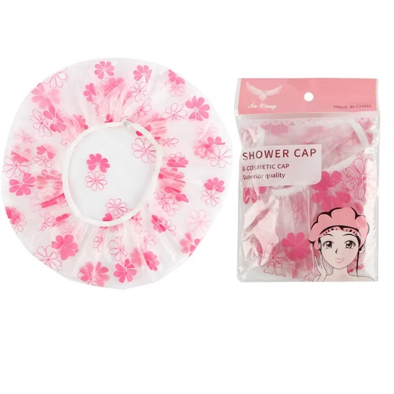 Wholesale Durable Adjustable Printed Waterproof Reusable Shower Cap for Women - Perfect for Spa