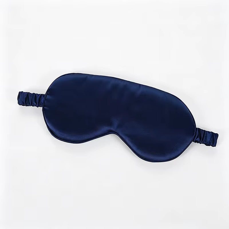Wholesale Custom Logo Blackout Satin Sleep Eye Mask Travel Adjustable Unisex Soft Silk Blindfold for Men Women Sleep Aid