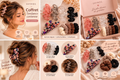 Coffret Tendance coréenne – 9 accessoires : 4 pinces vagues, 1 pince bohème, 4 élastiques